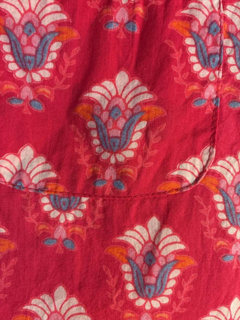 Crafted by Mahogany Shirt 100% Cotton Pink Floral, Size L